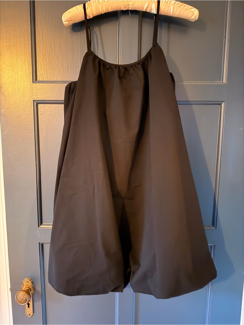 H&M Women's Black Bubble Hem Spaghetti Strap Dress